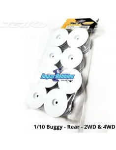 Llanta trasera blanca 1/10 Buggy 2WD & 4WD Hex 12mm (8 U.) Jetko JK6114WH8