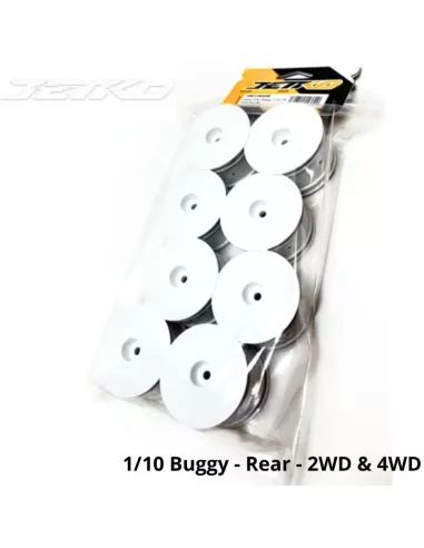 Rear Wheel - White - 1/10 Buggy 2WD & 4WD Hex 12mm (8 U.) Jetko JK6114WH8