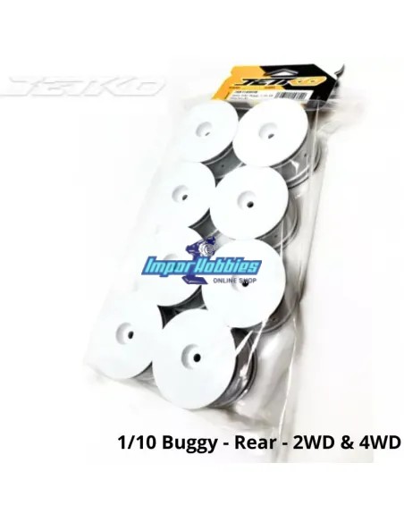 Llanta trasera blanca 1/10 Buggy 2WD & 4WD Hex 12mm (8 U.) Jetko JK6114WH8