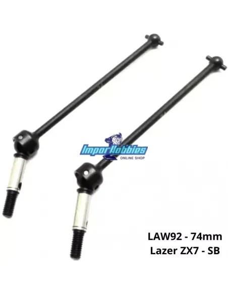 Cardans homocinetiques 74mm (2 Uds.) Kyosho Lazer ZX7 / SB LAW92