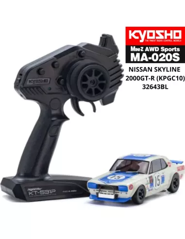 Kyosho Mini-Z AWD MA020 4WD Nissan Skyline 2000GT-R KPGC10 Racing'72 Blue No.15 Drift Pack 32643BL