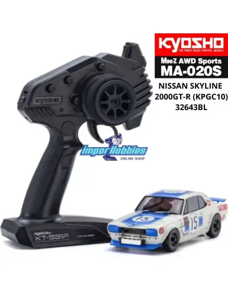 Kyosho Mini-Z AWD MA020 4WD Nissan Skyline 2000GT-R KPGC10 Racing'72 Bleu No.15 Drift Pack 32643BL - Modèles Kyosho Mini-Z