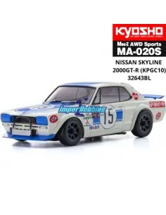 Kyosho Mini-Z AWD MA020 4WD Nissan Skyline 2000GT-R KPGC10 Racing'72 Bleu No.15 Drift Pack 32643BL - Modèles Kyosho Mini-Z 2