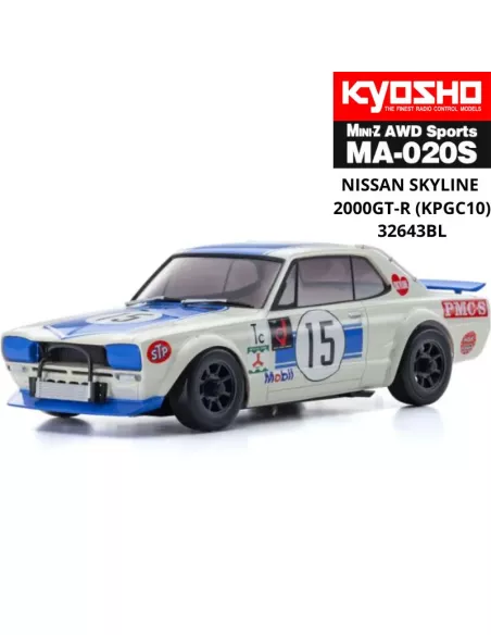 Kyosho Mini-Z AWD MA020 4WD Nissan Skyline 2000GT-R KPGC10 Racing'72 Blue No.15 Drift Pack 32643BL