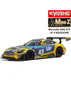 Carrosserie peinte 98mm Kyosho Mini-Z MR-03 / MR-04 / RWD Mercedes AMG GT3 Nº 4 MZP254YBK - Auto Scale Collection
