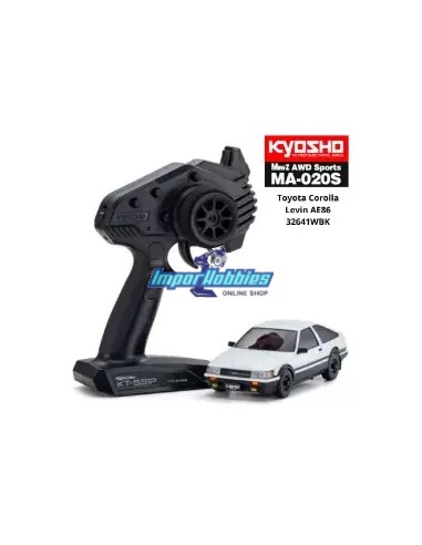 Voiture RC 1/28 Kyosho Mini-Z AWD MA020 Sport 4WD Toyota Corolla Levin AE86 Blanc/Noir 94mm Drift Pack 32641WBK