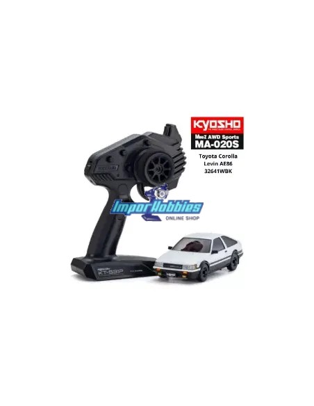 Coche RC 1 /28 Kyosho Mini-Z AWD MA020 Sport 4WD Toyota Corolla Levin AE86 Blanco / Negro 94mm Drift Pack 32641WBK