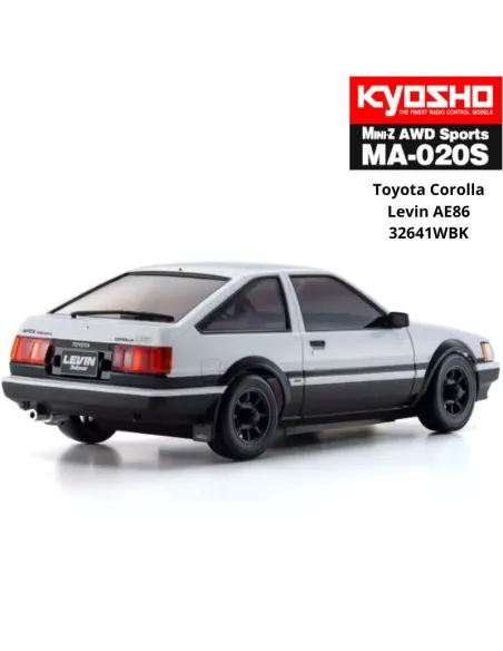 RC Car 1/28 Kyosho Mini-Z AWD MA020 Sport 4WD Toyota Corolla Levin AE86 White / Black 94mm Drift Pack 32641WBK