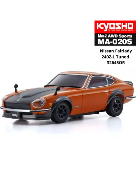 RC Car 1/28 Kyosho Mini-Z AWD MA-020S Sport 4WD Nissan Fairlady 240Z-L Tuned Orange 90mm Drift Pack 32645OR