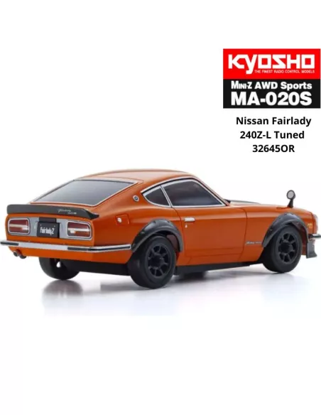 RC Car 1/28 Kyosho Mini-Z AWD MA-020S Sport 4WD Nissan Fairlady 240Z-L Tuned Orange 90mm Drift Pack 32645OR