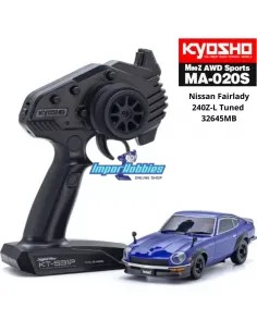 RC Car 1/28 Kyosho Mini-Z AWD MA-020S Sport 4WD Nissan Fairlady 240Z-L Tuned Blue 90mm Drift Pack 32645MB