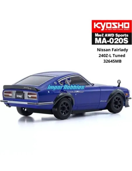 Coche RC 1 /28 Kyosho Mini-Z AWD MA-020S Sport 4WD Nissan Fairlady 240Z-L Tuned Azul 90mm Drift Pack 32645MB