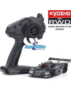 Mini RC Car 1/28 Scale Kyosho Mini-Z RWD Sports W-LM (102mm) Sauber Mercedes C9 N.62 AEG KT531P 2.4ghz ReadySet 32353AG