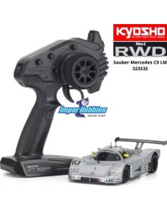 Mini RC Car 1/28 Scale Kyosho Mini-Z RWD Sports W-LM (102mm) Sauber Mercedes C9 N.63 AEG KT531P 2.4ghz ReadySet 32353S