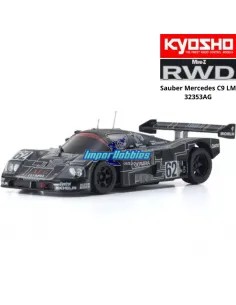 Mini RC Car 1/28 Scale Kyosho Mini-Z RWD Sports W-LM (102mm) Sauber Mercedes C9 N.62 AEG KT531P 2.4ghz ReadySet 32353AG 2