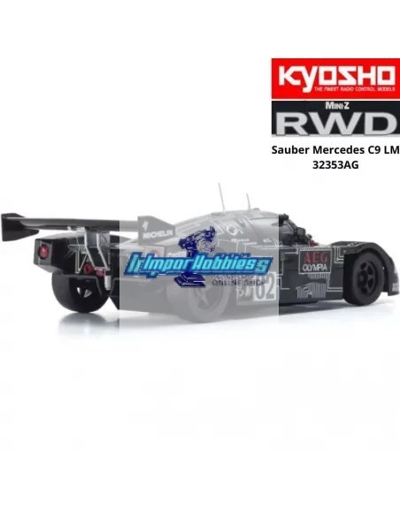 Mini Coche RC Escala 1/28 Kyosho Mini-Z RWD Sports W-MM (102mm) Sauber Mercedes C9 N.62 AEG W-LM KT531P 2.4ghz ReadySet 323453AG