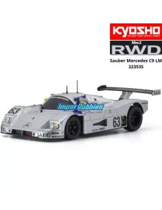 Mini RC Car 1/28 Scale Kyosho Mini-Z RWD Sports W-LM (102mm) Sauber Mercedes C9 N.63 AEG KT531P 2.4ghz ReadySet 32353S 2