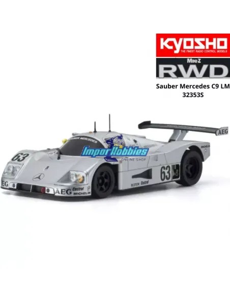 Mini Coche RC Escala 1/28 Kyosho Mini-Z RWD Sports W-MM (102mm) Sauber Mercedes C9 N.63 AEG W-LM KT531P 2.4ghz ReadySet 323453S