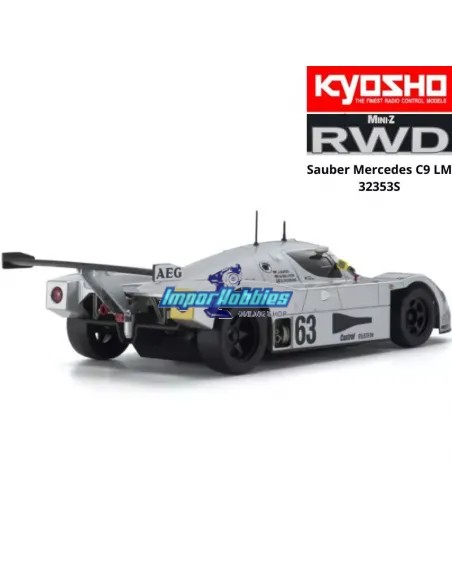 Mini Coche RC Escala 1/28 Kyosho Mini-Z RWD Sports W-MM (102mm) Sauber Mercedes C9 N.63 AEG W-LM KT531P 2.4ghz ReadySet 323453S