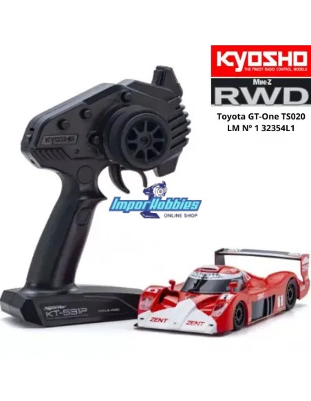 Mini voiture RC échelle 1/28 Kyosho Mini-z RWD Sports W-LM (102mm) Toyota GT-One TS020 N.1 1999 KT-531P 2.4ghz ReadySet 323454L1