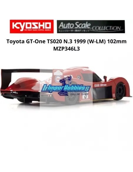 Carrocería pintada 102mm Kyosho Mini-Z Toyota GT-One TS020 Nº 3 1999 W-LM MZP346L3 - Auto Scale