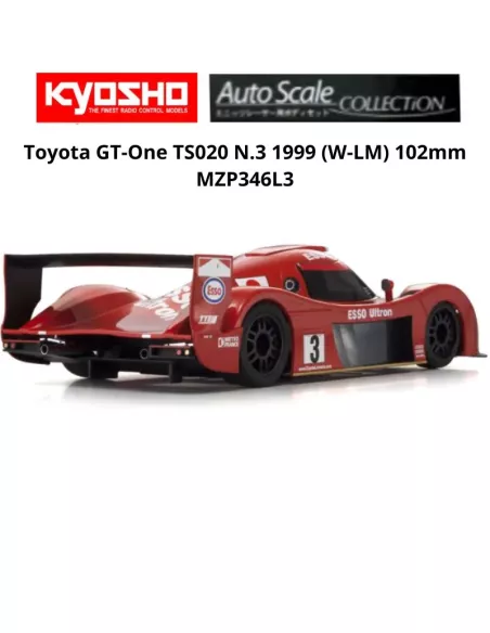 Painted Body 102mm Kyosho Mini-Z Toyota GT-One TS020 Nº 3 1999 W-LM MZP346L3 - Auto Scale 1/28