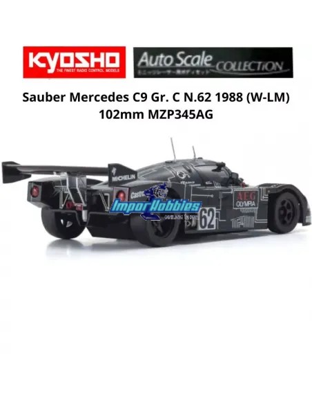 Carrosserie peinte 102mm Kyosho Mini-Z Sauber Mercedes C9 Gr. C N.62 1988 (W-LM) MZP345AG