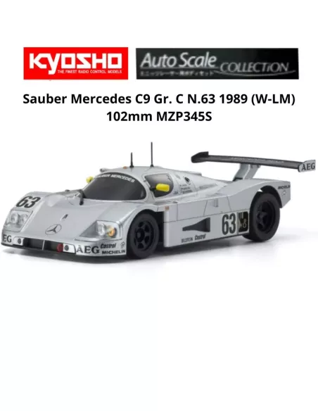 Painted Body 102mm Kyosho Mini-Z W-LM Sauber Mercedes C9 No. 63 AEG 1989 MZP345S