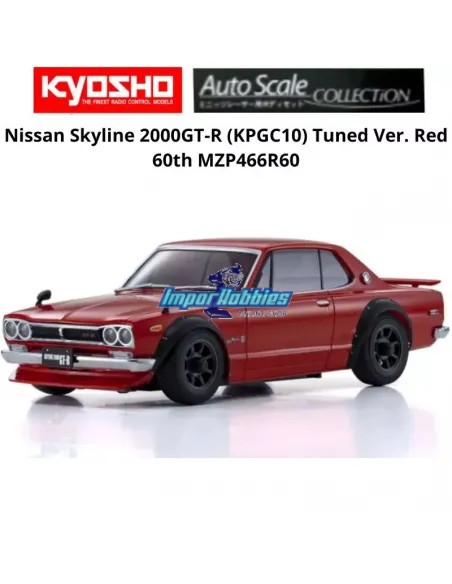 Carrosserie peinte 94mm Kyosho Mini-Z AWD Nissan Skyline 2000GT-R (KPGC10) Tuned Ver. Rouge 60th MZP466R60