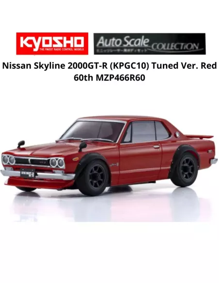 Painted Body 94mm Kyosho Kyosho Mini-Z AWD Nissan Skyline 2000GT-R (KPGC10) Tuned Ver. Red 60th MZP466R60