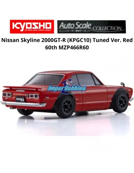 Carrocería pintada 94mm Kyosho Mini-Z AWD Nissan Skyline 2000GT-R (KPGC10) Tuned Ver. Roja 60th MZP466R60