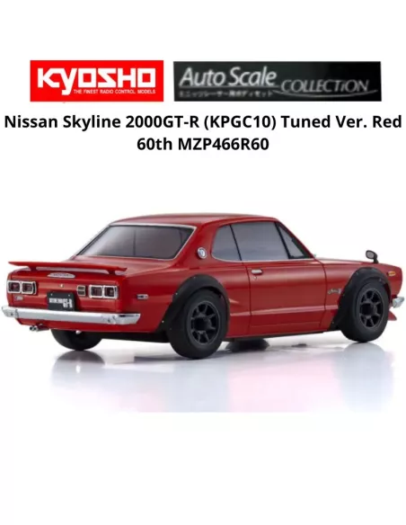 Painted Body 94mm Kyosho Kyosho Mini-Z AWD Nissan Skyline 2000GT-R (KPGC10) Tuned Ver. Red 60th MZP466R60