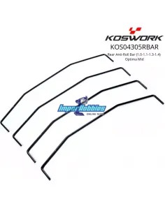 Rear Stabilizerr Anti-Roll Bar Set 1.0 / 1.1 / 1.3 / 1.4mm Kyosho Optima Series Koswork KOS04305RBAR