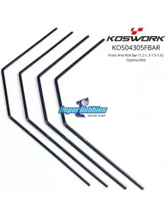 Front Stabilizer Anti-Roll Bar Set 1.2-1.3-1.5-1.6 Kyosho Optima Series Koswork KOS04305FBAR