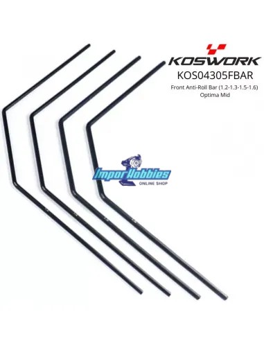 Jeu de barres anti-roulis avant 1.2-1.3-1.5-1.6 Kyosho Optima Series Koswork KOS04305FBAR
