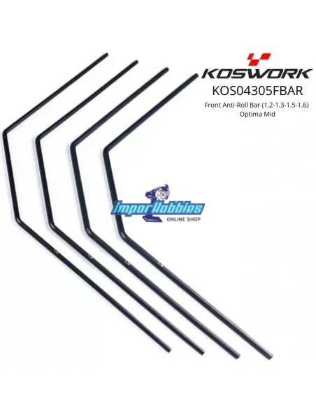 Jeu de barres anti-roulis avant 1.2-1.3-1.5-1.6 Kyosho Optima Series Koswork KOS04305FBAR
