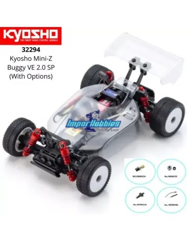 Mini Coche RC 1/28 Kyosho Mini-Z Buggy 4WD MB-010VE 2.0 FHSS 2.4GHz System Inferno MP9 TKI Chassis Set 32294 con opciones