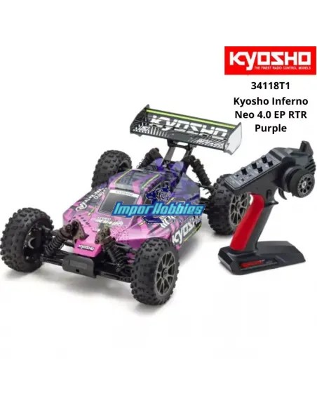 Voiture RC 1/8 échelle Buggy Kyosho Inferno Neo 4.0 VE violet 2.4 Ghz électrique Readyset TORX 8 - KT-231P + 34118T1