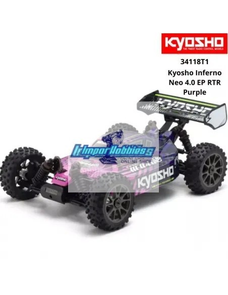 Coches RC Escala 1/8 Buggy Kyosho Inferno Neo 4.0 VE Purpura 2.4Ghz Readyset Eléctrico TORX 8 - KT-231P+ 34118T1