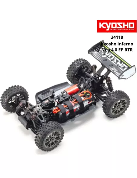 RC Car 1/8 Scale Buggy Kyosho Inferno Neo 4.0 VE White 2.4Ghz Electric Readyset TORX 8 - KT-231P+ 34118T2