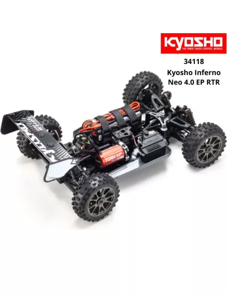 RC Car 1/8 Scale Buggy Kyosho Inferno Neo 4.0 VE White 2.4Ghz Electric Readyset TORX 8 - KT-231P+ 34118T2