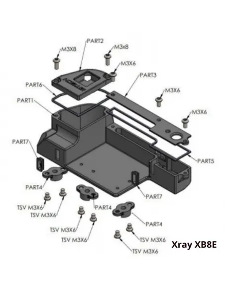 Receiver Box Kit IGTECH Xray XB8E IG00XB8E 21 - 22 - 23 - 24