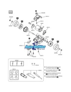 Differential Gear Assembly Type MM / RM / HM Kyosho Mini-Z MR-015 / MR-02 / MR-03 / RWD MZ207 - Kyosho Mini-Z MR-03 Sports / MR- 2