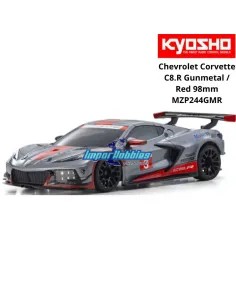 Carrosserie peinte 98mm Chevrolet Corvette C8-R Gunmetal / Rouge MZP244GMR