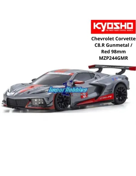 Carrocería pintada 98mm Kyosho Mini-Z Chevrolet Corvette C8-R Gunmetal / Roja MZP244GMR