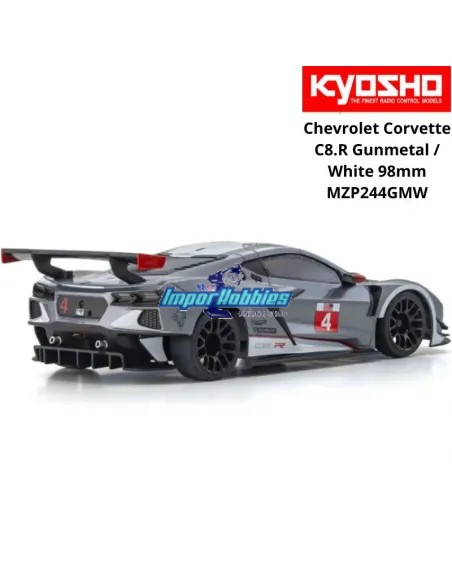 Carrosserie peinte 98mm Kyosho Mini-Z Chevrolet Corvette C8-R Gunmetal / Blanc MZP244GMW