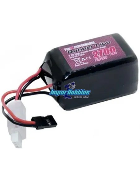 Batería receptor Lipo pirámide (31x32x54mm) 7.4V 2700mah Pink Performance PP6-2S2700H - Baterías Lipo - Life para Receptor