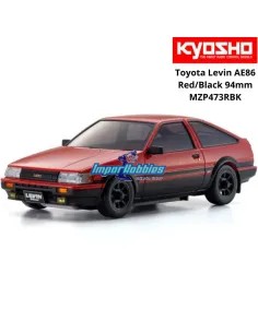 Carrocería pintada 94mm Kyosho Mini-Z AWD Toyota Corolla Levin AE86 Roja / Negra MZP473RBK