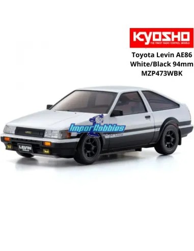Carrocería pintada 94mm Kyosho Mini-Z AWD Toyota Corolla Levin AE86 Blanca / Negra MZP473WBK