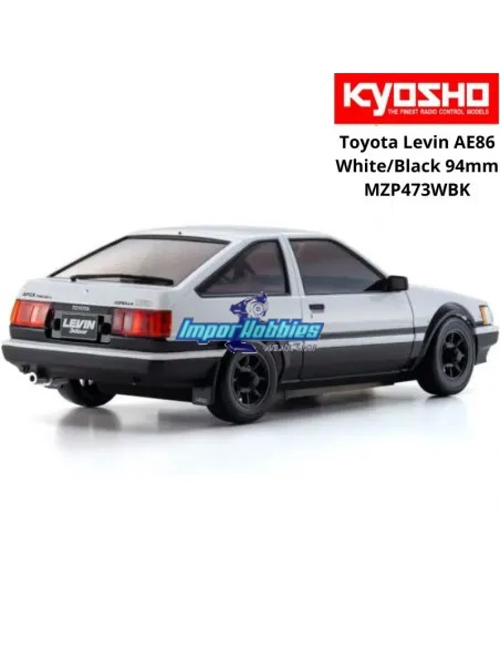 Carrocería pintada 94mm Kyosho Mini-Z AWD Toyota Corolla Levin AE86 Blanca / Negra MZP473WBK